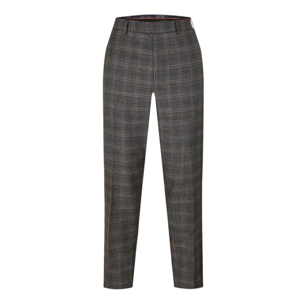 Ted Baker Mens Plaid Straight Pants / Gray